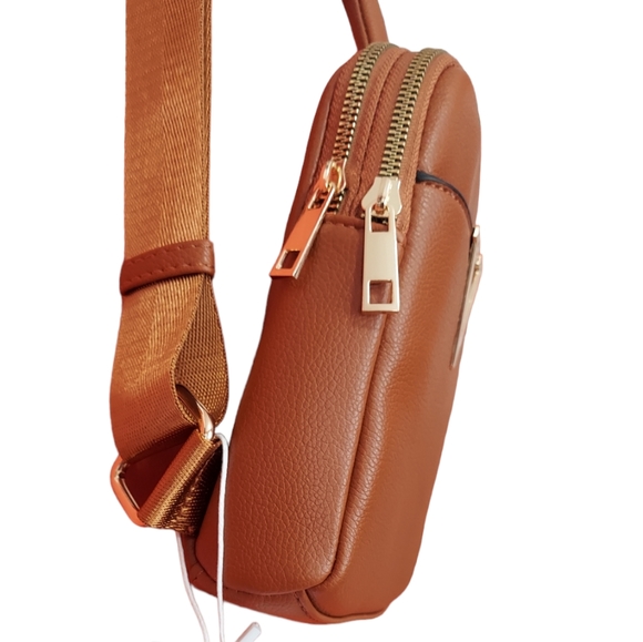 New Crossbody Bags Small Brown Womens Fanny Pack Adjustable Strap Vegan Leather - Picture 2 of 11